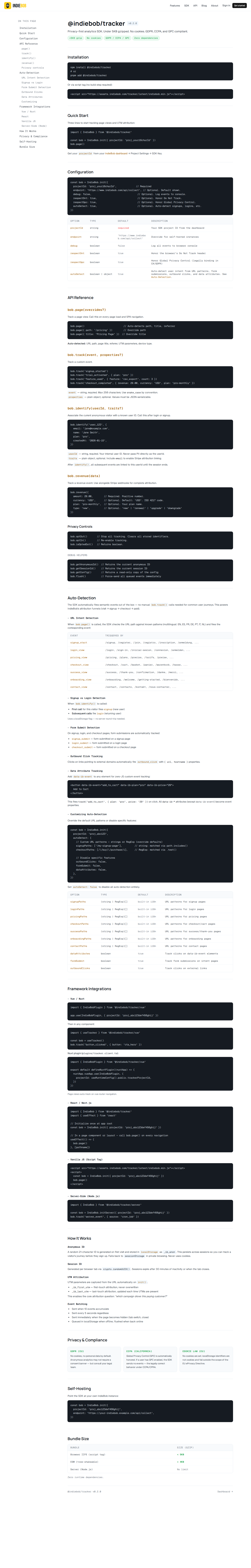 The SDK install guide inside a project's Connect path